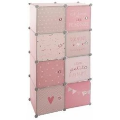 ATMOSPHERA FOR KIDS Armoire Penderie Enfants "Univers" 124cm Rose