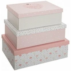 ATMOSPHERA FOR KIDS Lot De 3 Boîtes De Rangement "Bimbo" 40cm Rose