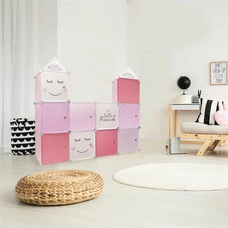 Paris Prix - Lot De 3 Cubes Modulables "rangement" 110cm Rose – Image 2