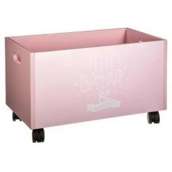 ATMOSPHERA FOR KIDS Coffre à Jouets à Roulettes "Petit Bazar" 48cm Rose