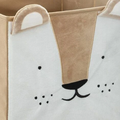 ATMOSPHERA, CRATEUR D'INTRIEUR Bac De Rangement Pliable Lion Velours - Beige – Image 2