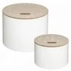ATMOSPHERA FOR KIDS Lot De 2 Boîtes Déco Enfant "Rond" 35cm Blanc