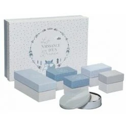 ATMOSPHERA FOR KIDS Coffret De Naissance "Empreinte" 38cm Bleu