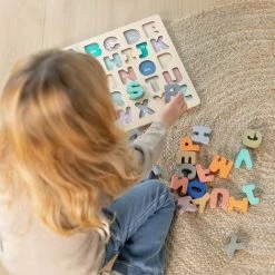 BEELOOM Puzzle De Lettres En Bois, Jouets éducatifs Montessori Pour Enfants Et Bébés, Design Multicolore, Pièces Qui S'emboîtent.