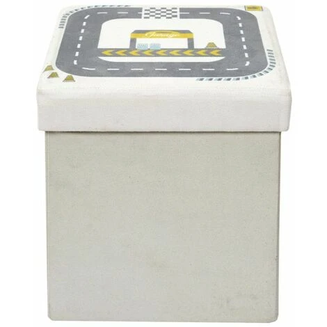 Paris Prix - Pouf & Coffre Pliable Enfant "circuit" 30cm Gris – Image 2