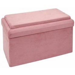 Paris Prix - Banc & Coffre Pliable Enfant "brique" 52cm Rose