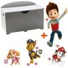 BEBEGAVROCHE Coffre à Jouets En Bois Blanc 2 En 1 Thème Pat'Patrouille - Blanc