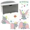 BEBEGAVROCHE Coffre à Jouets En Bois Blanc 2 En 1 Thème Dumbo - Blanc