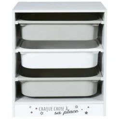 Paris Prix - Meuble De Rangement 3 Bacs "tidy" 51cm Blanc