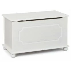 LES TENDANCES Coffre à Jouet Pin Massif Vernis Blanc Karal