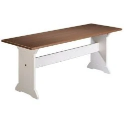 LES TENDANCES Banc Pin Massif Foncé Et Blanc Campanou 110 Cm
