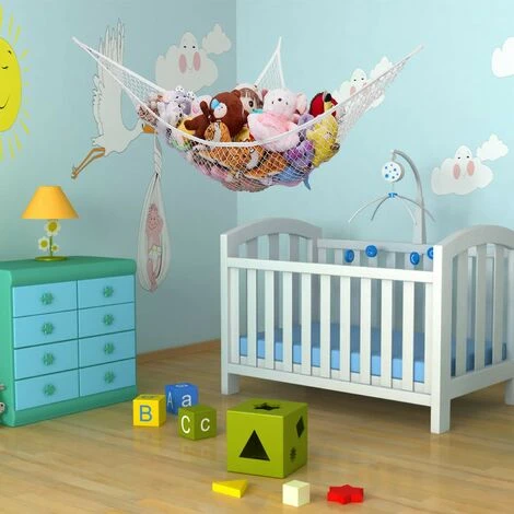 ECHOO Hamac Pour Animaux En Peluche, Hamac En Filet De Jouet Géant De 70 Pouces Pour Animaux En Peluche, Rangement En Filet Suspendu Pour Le Mur, Hamac De Rangement Pour Jouets Pour Chambre D'enfants, Blanc – Image 3