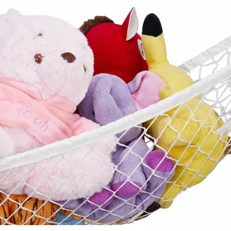 ECHOO Hamac Pour Animaux En Peluche, Hamac En Filet De Jouet Géant De 70 Pouces Pour Animaux En Peluche, Rangement En Filet Suspendu Pour Le Mur, Hamac De Rangement Pour Jouets Pour Chambre D'enfants, Blanc – Image 4