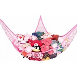 ECHOO Hamac De Rangement Pour Jouets Géants En Filet Pour Animaux En Peluche, Filet Suspendu De 70 Pouces Pour Filet De Jouet Mural D'angle Pour Animaux En Peluche Pour Chambre D'enfants Rose