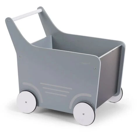 CHILDHOME Poussette Jouet En Bois Gris WODSTRM - Gris – Image 2