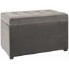 Coffre De Rangement En MDF Coloris Gris - Dim : L 65 X P 40 X H 42 Cm -PEGANE-