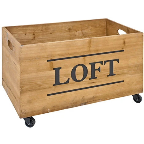 Coffre De Rangement En Bois Massif Couleur Nature - Dim : L58 X P32 X H36cm -PEGANE -