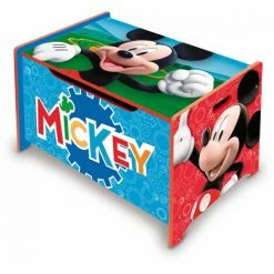 ARDITEX Disney Mickey Coffre à Jouets En Bois - Bleu