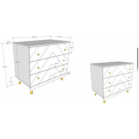 Paris Prix - Commode Enfant 3 Tiroirs "billy" 100cm Blanc – Image 3