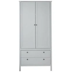 LES TENDANCES Armoire Enfant 2 Portes 2 Tiroirs Mélaminé Blanc Leone