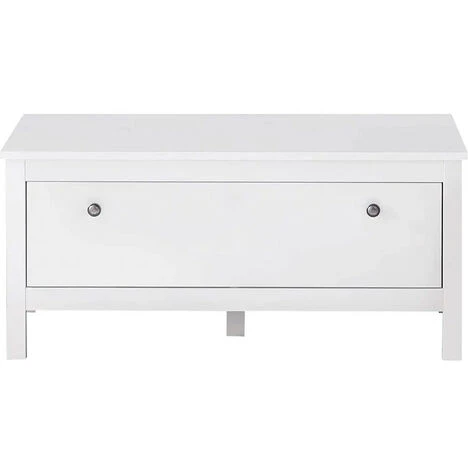 LES TENDANCES Coffre De Rangement 1 Porte Mélaminé Blanc Leone 91 Cm