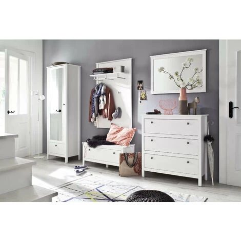 LES TENDANCES Coffre De Rangement 1 Porte Mélaminé Blanc Leone 91 Cm – Image 5