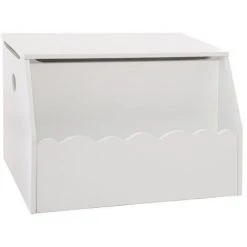 Coffre à Jouets Coloris Blanc En MDF - L. 57,5 X L. 38 X H. 38 Cm -PEGANE-