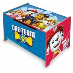 ARDITEX Coffre à Jouets En Bois Pat Patrouille - Bleu