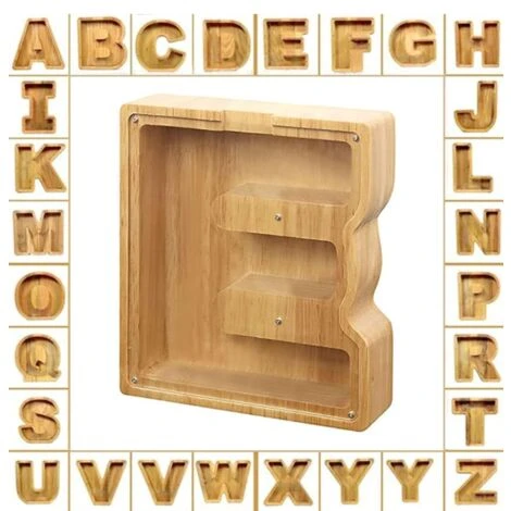 ELLE Tirelire Garçons Filles Tirelire Enfants Tirelire Économiser De L'Argent Boîte à Jouets En Bois Tirelire Adulte Tirelire En Bois Décorative (Y) – Image 3