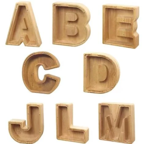 ELLE Tirelire Garçons Filles Tirelire Enfants Tirelire Économiser De L'Argent Boîte à Jouets En Bois Tirelire Adulte Tirelire En Bois Décorative (Y) – Image 4