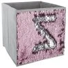 Lot De 6 Bacs De Rangement En Sequin Argent Rose - 24 X 23 X 24 Cm -PEGANE-