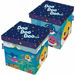 ARDITEX Tabouret De Rangement Baby Shark - 30x30x30 Cm - Multicolor