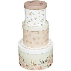 Atmosphera - Lot De 3 Boites De Rangement Rondes Décorées Princesse - Blanc / Rose