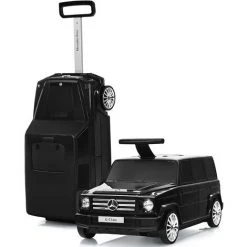 COSTWAY Valise Enfant 6 Roulettes En Forme Voiture Mercedes Benz, Bagage Pour Voyage 60 X 31 X 26 CM Noir