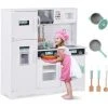 DECKON Cuisine Pour Enfants, Ensemble De Jouets De Cuisine Avec De Nombreuses Fonctions Et Accessoires, Ustensiles De Cuisine, Pour Les Enfants De Plus De 3 Ans, 90,5 X 30 X 93 Cm (vert + Blanc)