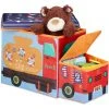 Relaxdays Tabouret Coffre à Jouets Boîte à Jouets Couvercle Pouf Enfant Pliable Auto Voiture 50 Litres