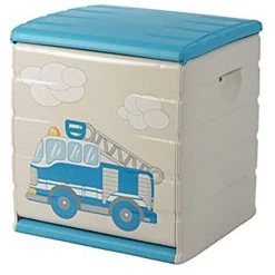 Coffre à Jouet Pour Enfant 190L Intérieur/extérieur Coloris Bleu - Longueur 60 X Profondeur 61 X Hauteur 53 Cm -PEGANE-
