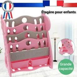 SZYB Fydun étagère Pour Jouets Pour Enfants Bibliothèque De Dessins Animés Enfants étagères Ménagères Simples à Plusieurs Niveaux , Meuble De Rangement Pour Enfant, Organisateur, Rose