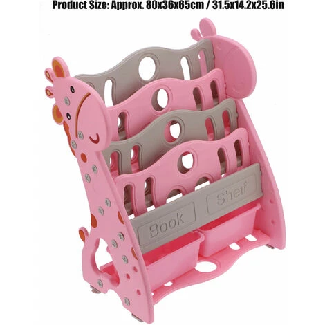 SZYB Fydun étagère Pour Jouets Pour Enfants Bibliothèque De Dessins Animés Enfants étagères Ménagères Simples à Plusieurs Niveaux , Meuble De Rangement Pour Enfant, Organisateur, Rose – Image 2