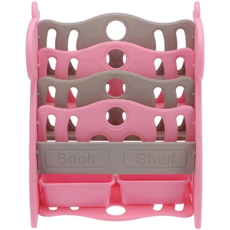 SZYB Fydun étagère Pour Jouets Pour Enfants Bibliothèque De Dessins Animés Enfants étagères Ménagères Simples à Plusieurs Niveaux , Meuble De Rangement Pour Enfant, Organisateur, Rose – Image 3
