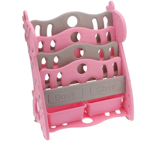 SZYB Fydun étagère Pour Jouets Pour Enfants Bibliothèque De Dessins Animés Enfants étagères Ménagères Simples à Plusieurs Niveaux , Meuble De Rangement Pour Enfant, Organisateur, Rose – Image 4