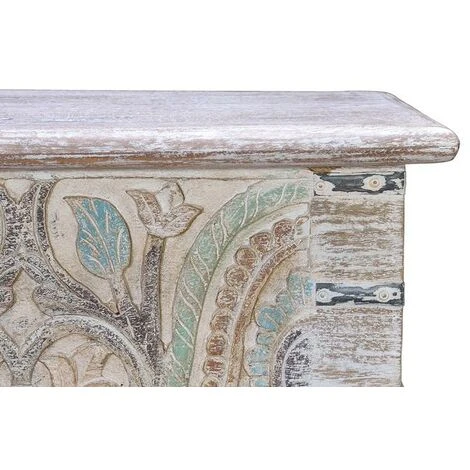 Coffre De Rangement En Bois De Manguier Multicolore - Longueur 116 X Profondeur 40 X Hauteur 45 Cm -PEGANE- – Image 3