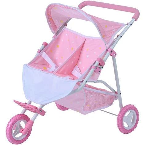 TEAMSON KIDS Olivia's Little World Double Poussette De Poupées Rose 'Twinkle Stars' OL-00012 - Rose