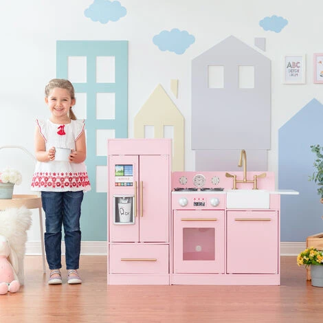 Teamson Kids - Cuisine Enfant Dînette Machine à Glace Frigo Rose (2 Pièces) TD-12302P - Rose – Image 3