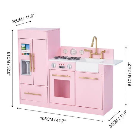Teamson Kids - Cuisine Enfant Dînette Machine à Glace Frigo Rose (2 Pièces) TD-12302P - Rose – Image 5