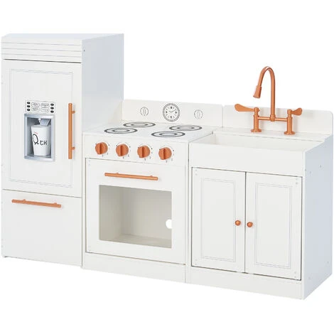 TEAMSON KIDS Grande Cuisinière De Jeu Rose Doré En Bois Pour Enfant Teamson TD-12863R - Blanc