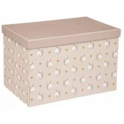 ATMOSPHERA FOR KIDS Boîte De Rangement Pliable "Licorne" 24x38cm Rose