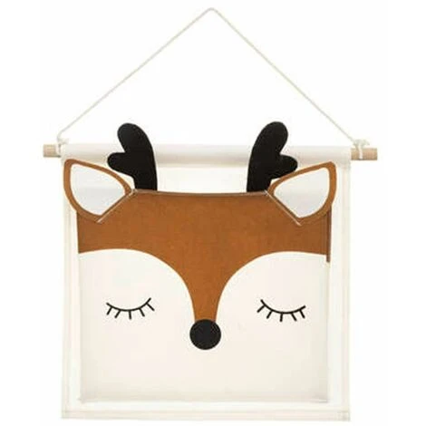 ATMOSPHERA FOR KIDS Panier Mural Cerf Enfant "Forêt" 42cm Multicolore