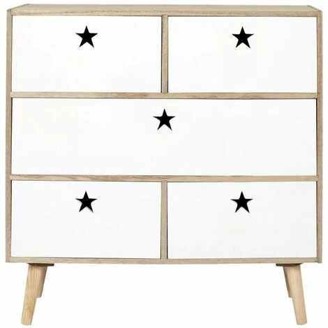 Paris Prix - Commode 5 Tiroirs Enfant "like A Star" 70cm Blanc – Image 2