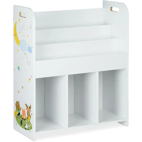Relaxdays Etagère Enfants, Jouets Et Livres, Garçonnets Et Fillettes, Motif Feu , étagère De Jouets, PB, 75x62x29 Cm, – Image 2